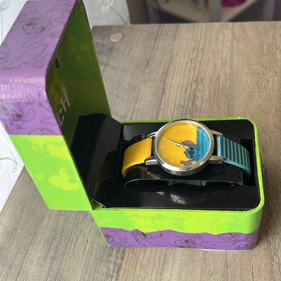Stitch Watch Colorful Yellow and Blue Strap- FUN FASHION! Practical,Giftable - Picture 4 of 6